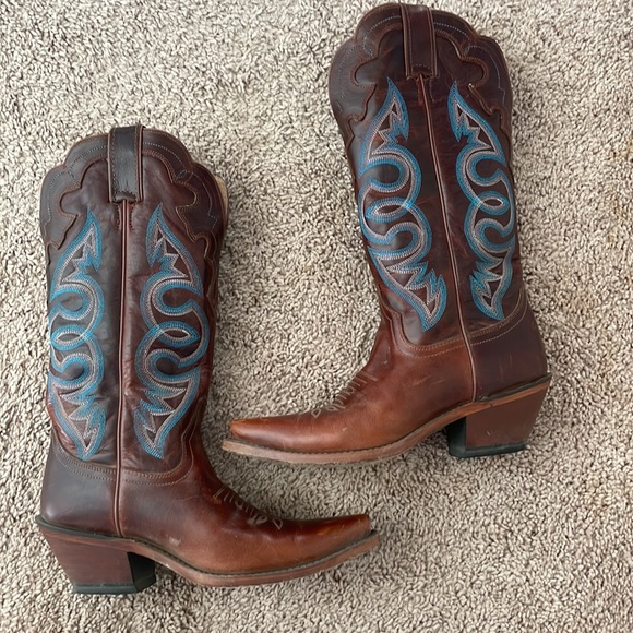 Justin Torino Saddle Western Cowboy Boots (style L4331) - Picture 3 of 9